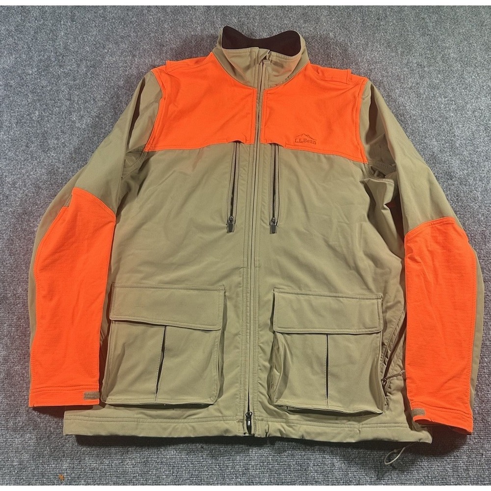 LL Bean Upland Hunting Jacket Orange High Visibility Mens XL Tall Full Zip